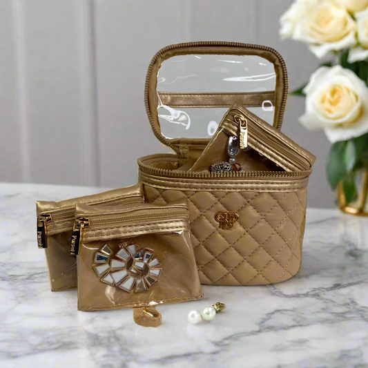 Getaway Jewelry Case - Nude & Gold