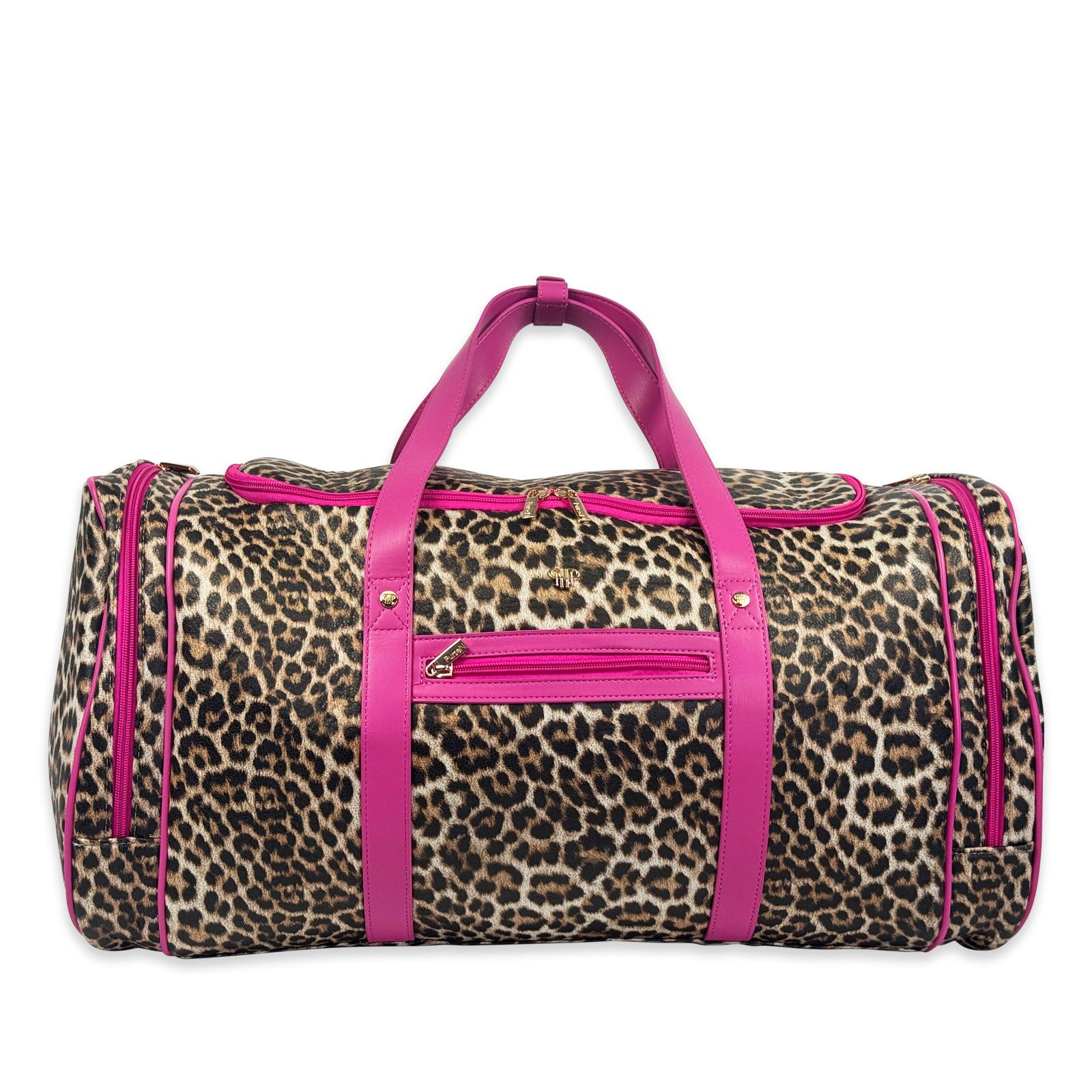 Luxe Duffel Bag - Leopard Print w/ Hot Pink Accents – PurseN