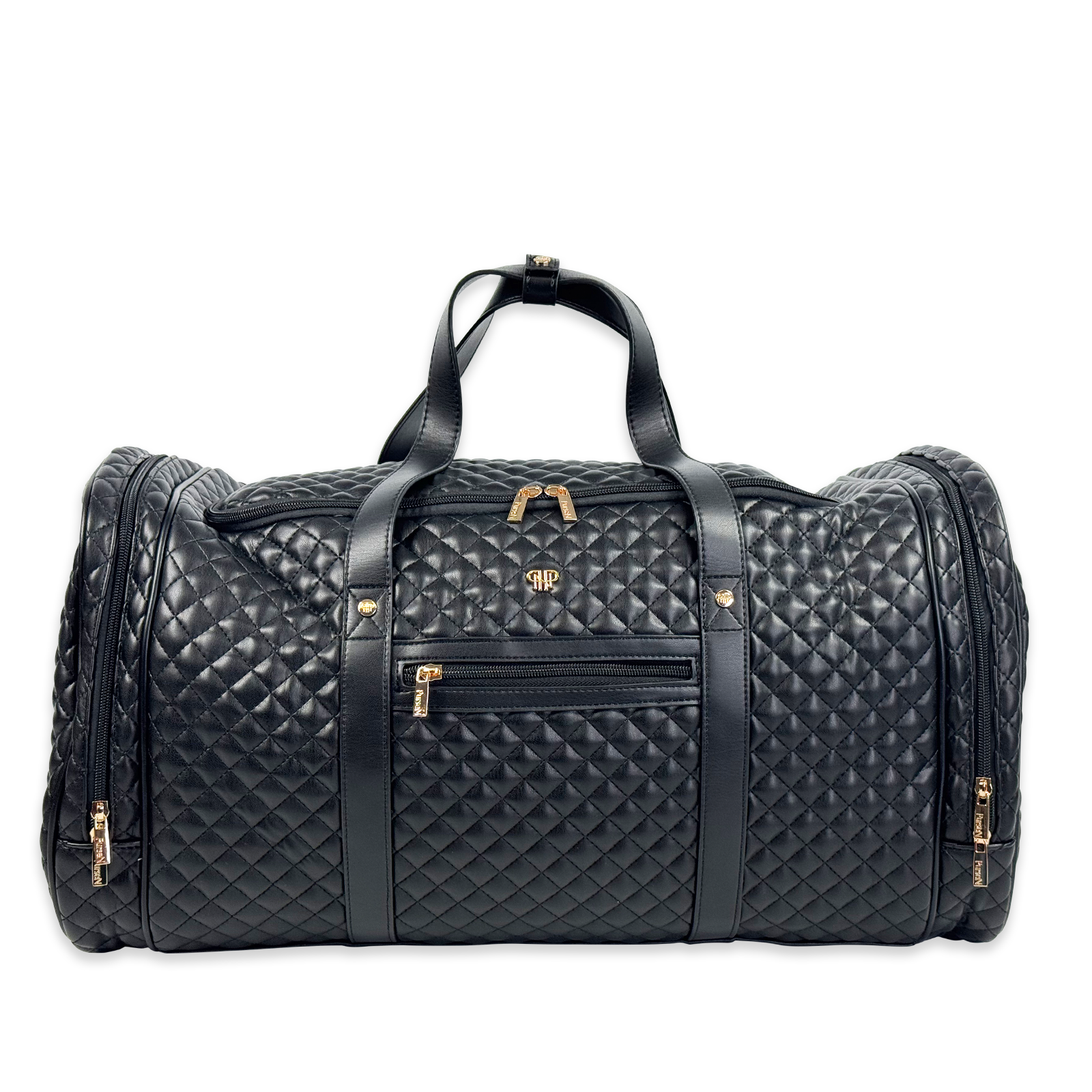 Luxe Duffel Bag - Black Quilted – PurseN