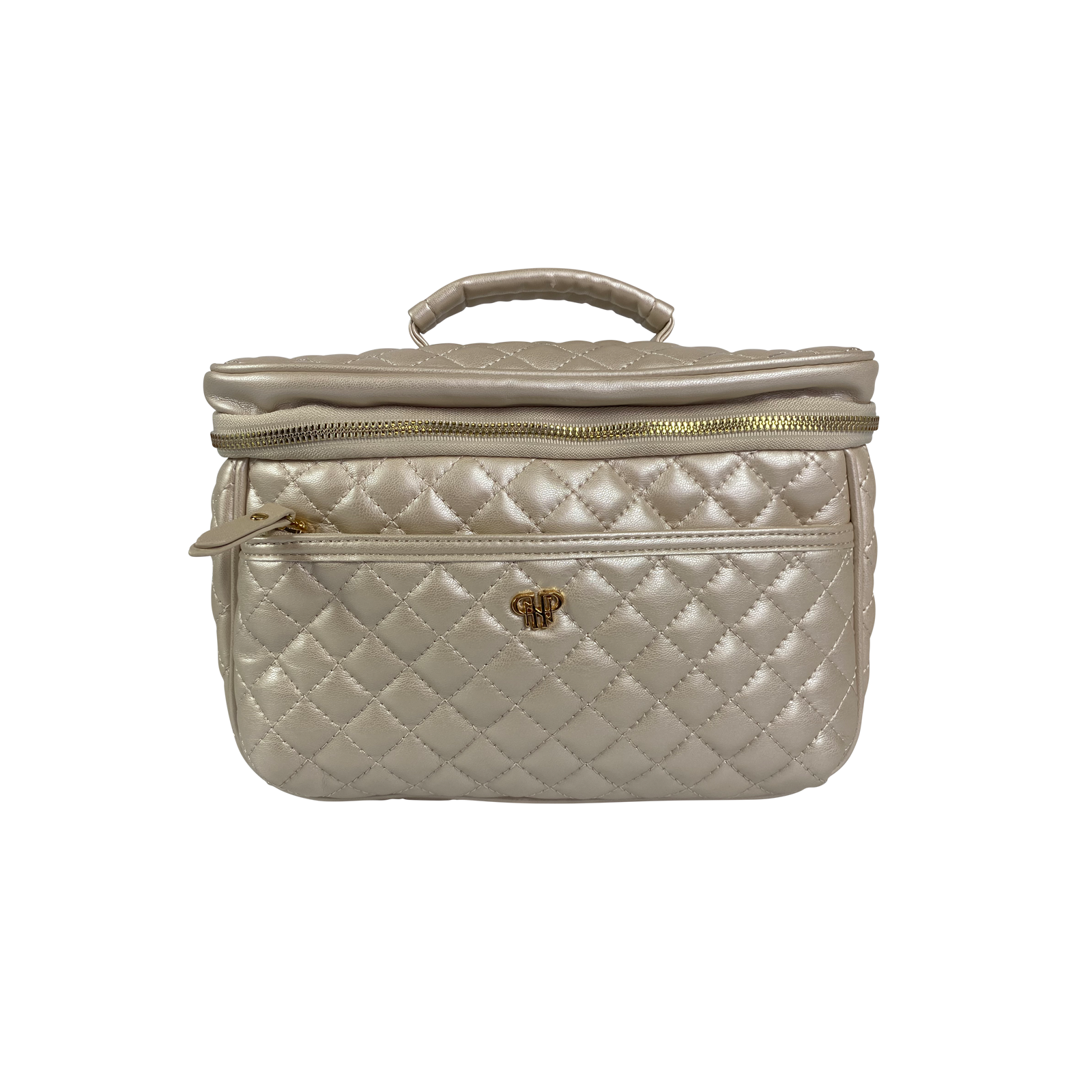 Pursen Quilted Classic Train Case Pearl