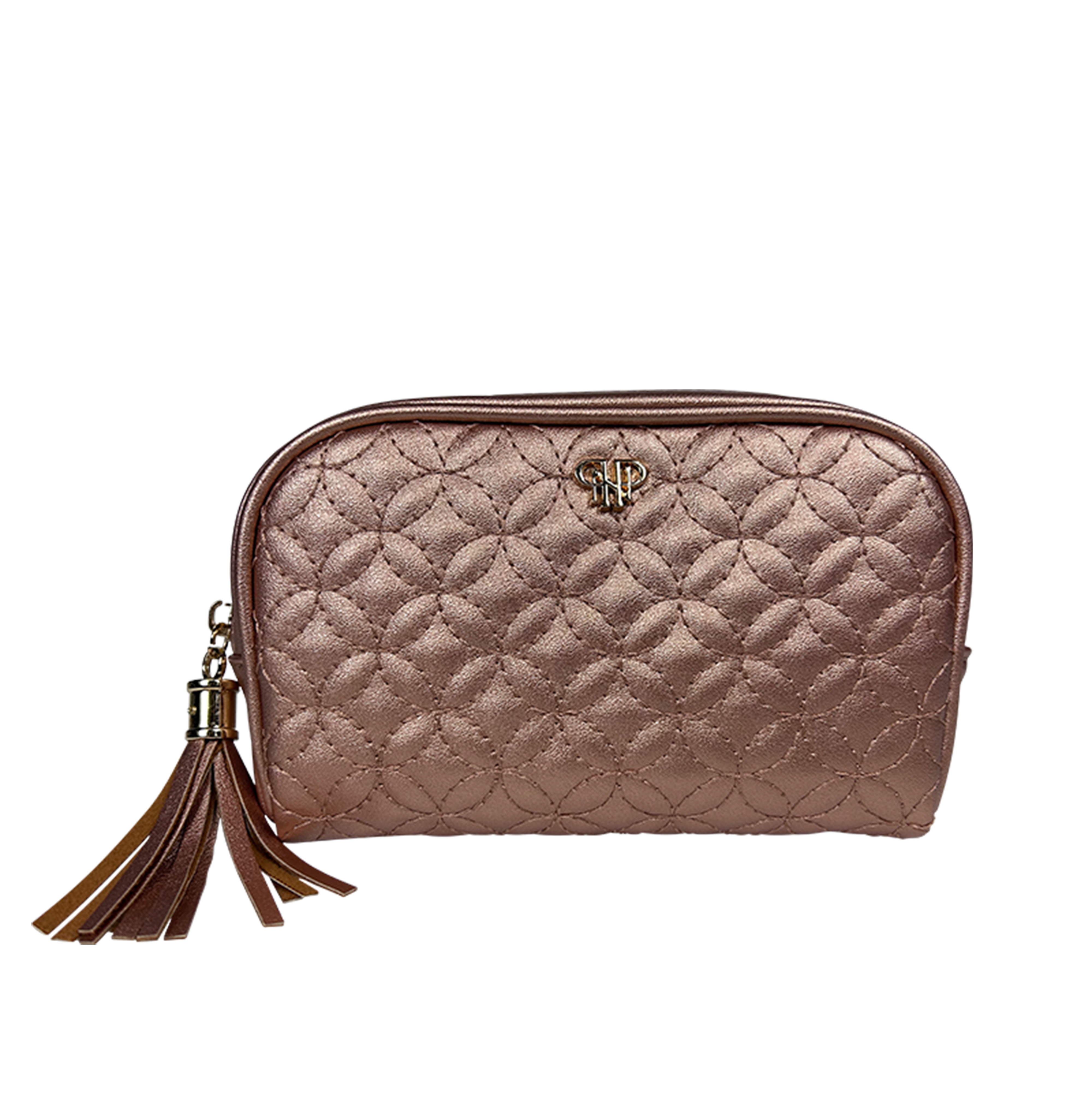 Classic Small Makeup Bag - Luxe Copper Quilted Vegan Leather – PurseN