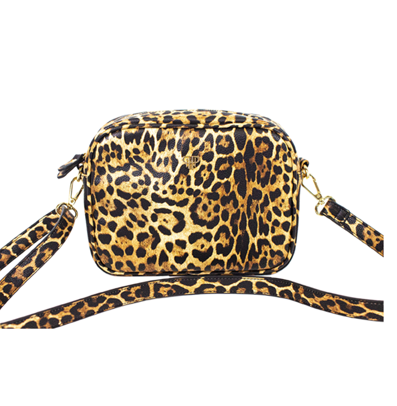Leopard Leather Crossbody Purse