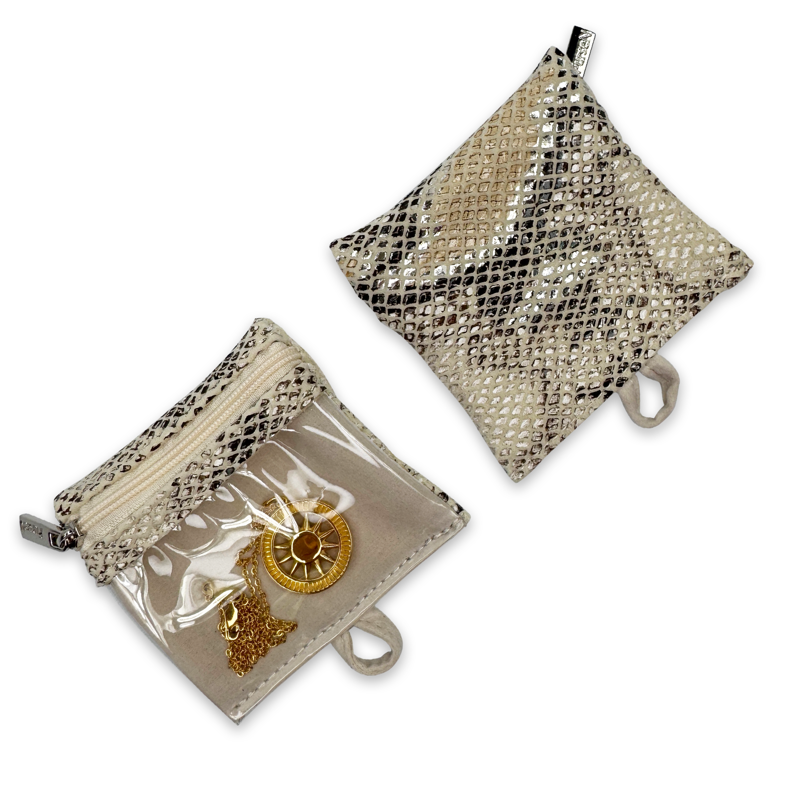Python Print Travel Jewelry Case w/ 6 Removable Pouches – PurseN