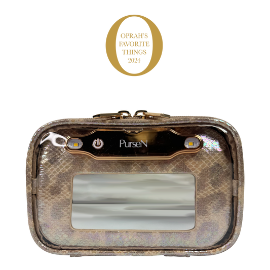 LITTMINI • Lighted Mirror Case • Glimmer Leopard