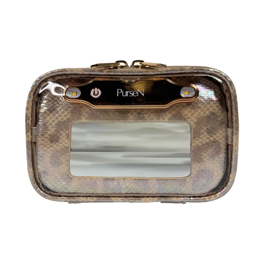 LITTMINI • Lighted Mirror Case • Glimmer Leopard