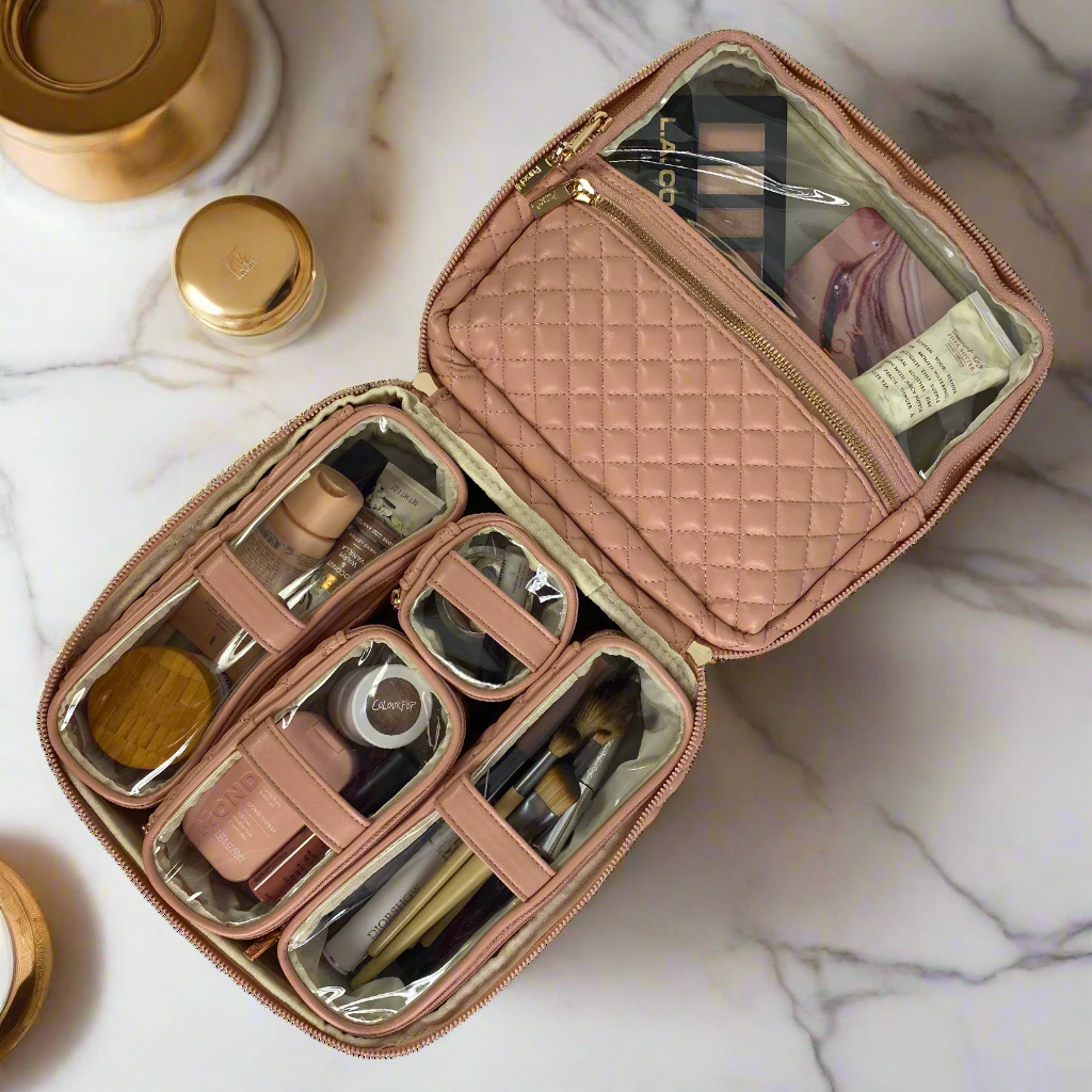calpak vanity case rose gold