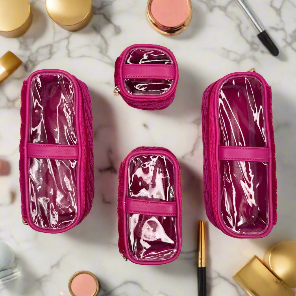 compact travel makeup bag Medium Makeup Travel Cases w/ 4 Removable Sm Cases