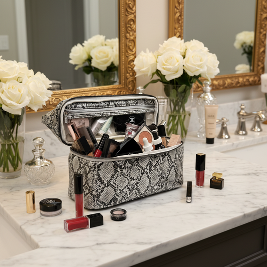 New Stylist Travel Bag - Silver Python