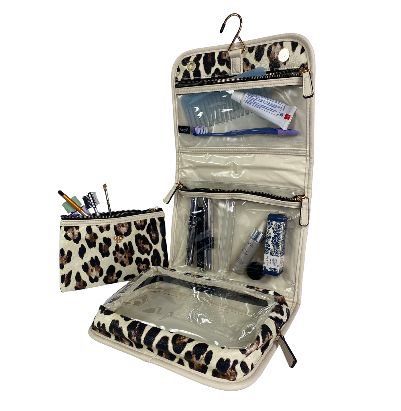 Getaway Toiletry Case - Cream Leopard