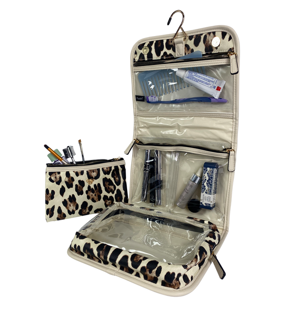 Getaway Toiletry Case - Cream Leopard