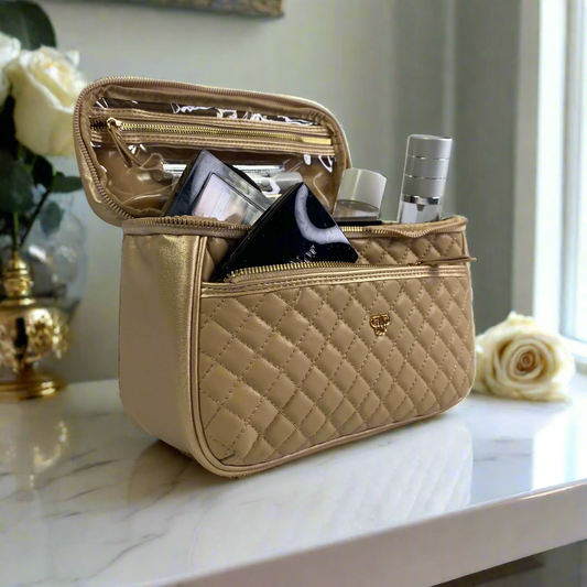 Classic Train Case - Nude & Gold