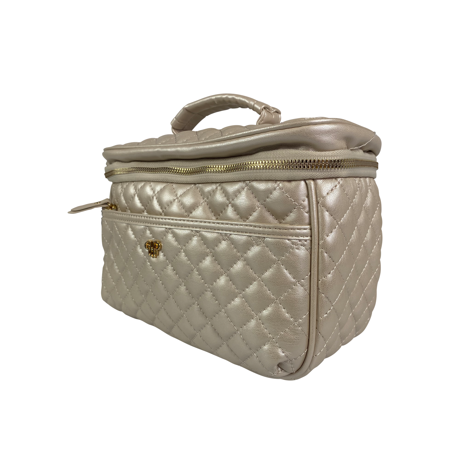 Classic Train Case - Travel Makeup & Toiletry Case - Pearl Quilted – PurseN