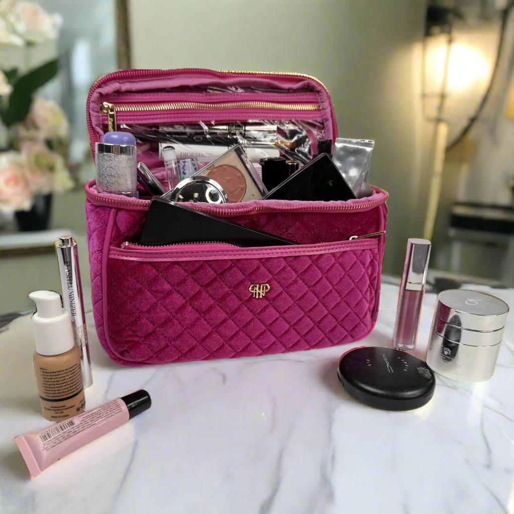 beauty box travel makeup bag cosmetics train case Personalized Velvet Cosmetic Green This Hard Shell Cosmetic Travel Case in Pink is a chic and functional way to keep your beauty essentials protected and organized wherever you go New Lancome 2025 Beauty Box