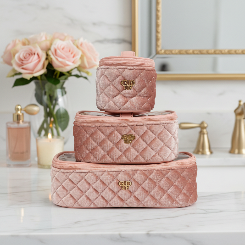 Trio Jet Setter - 4 in 1 Makeup & Toiletry Case - Blush Pink