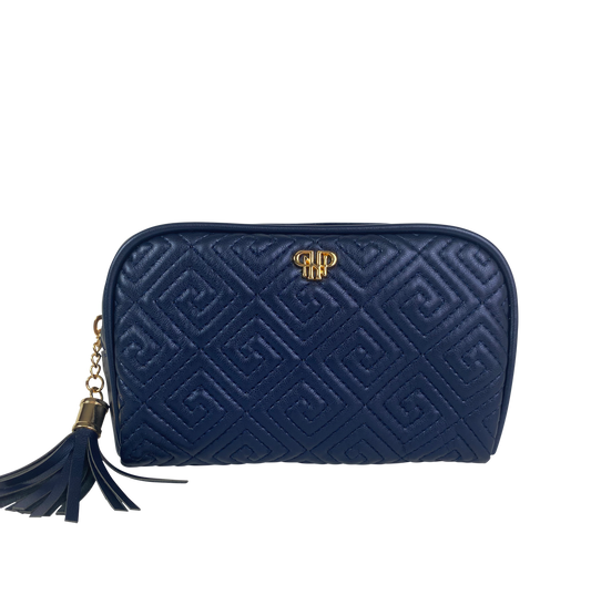 Pursen Classic Small Makeup Case, Gold Quilted