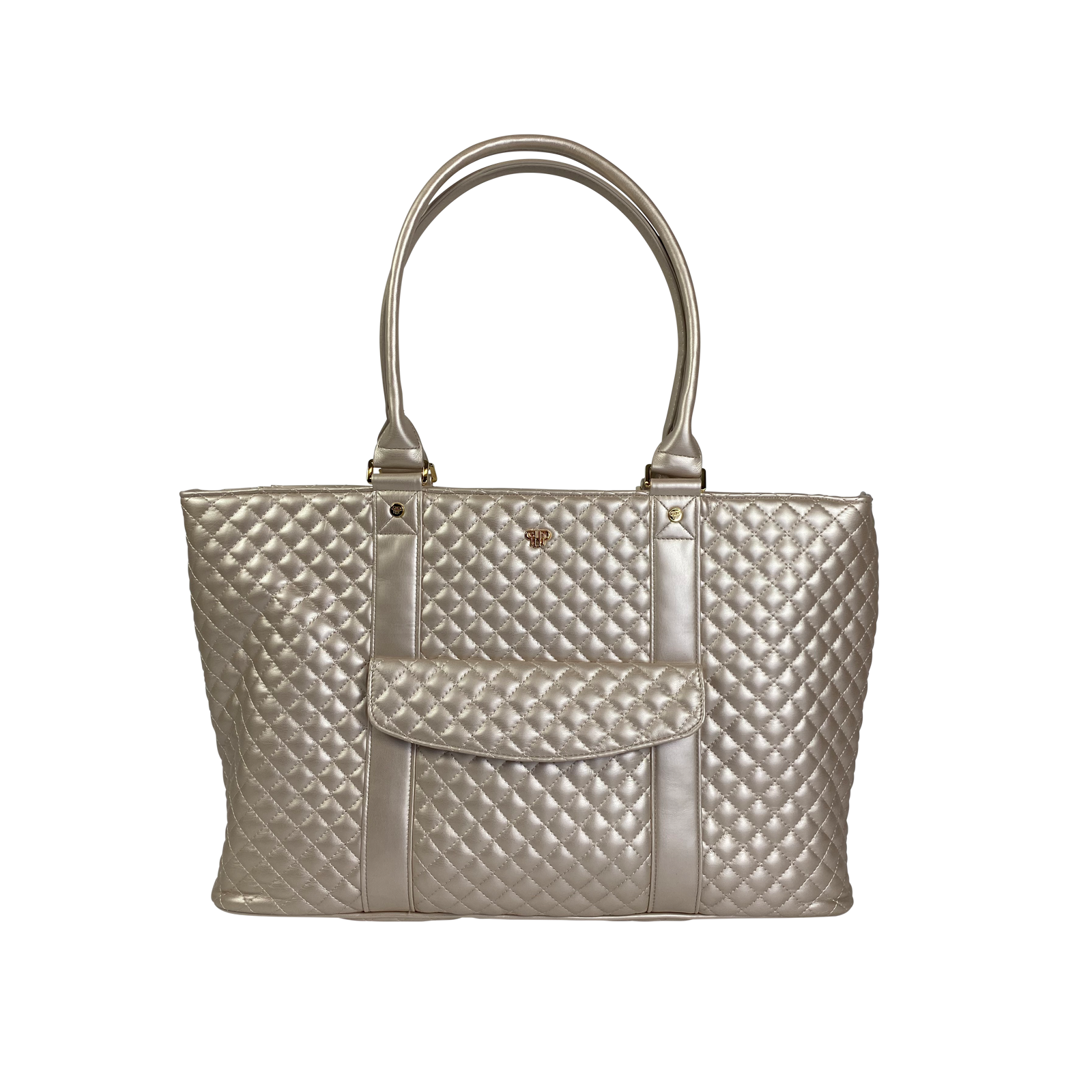 Luxe Travel Tote w/ Trolley Sleeve - Pearl Quilted - Bridal