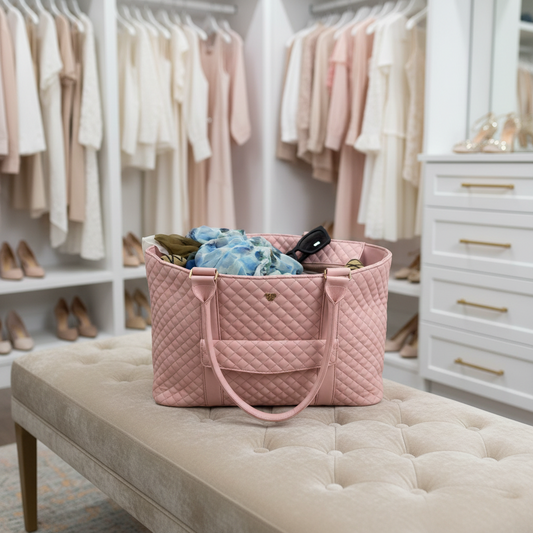 New VIP Travel Tote - Blush Velvet
