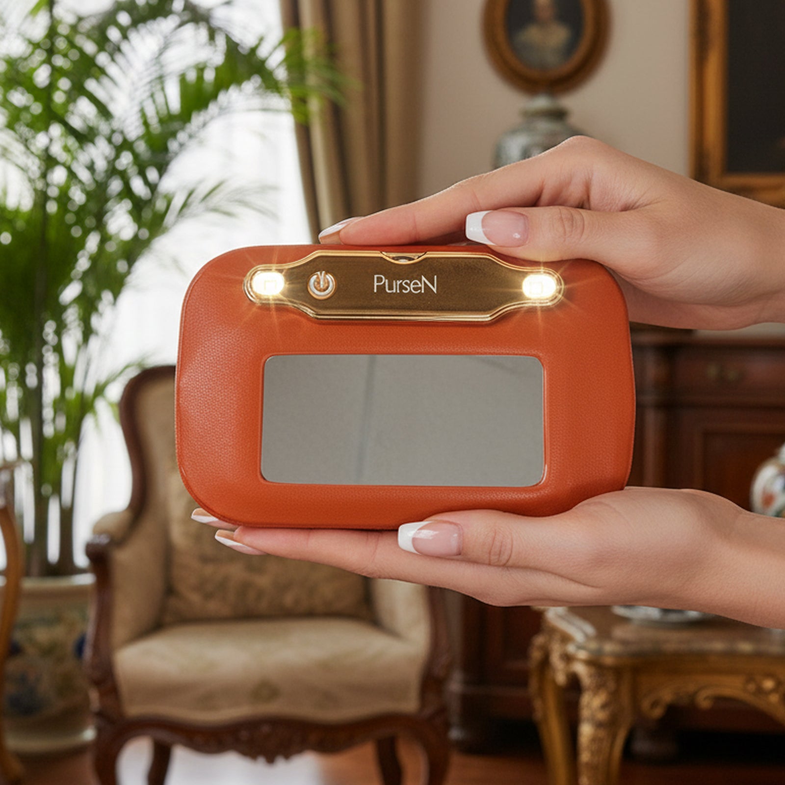 LITTMINI Lighted Mirror Case in Orange – PurseN