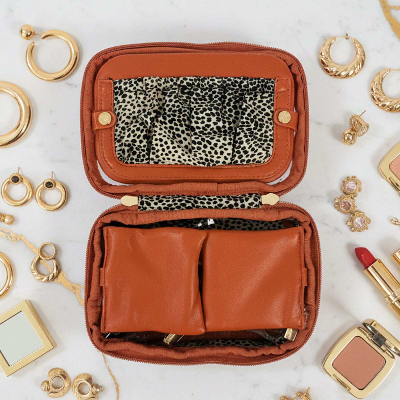 LITTMINI Lighted Mirror Case in Orange – PurseN