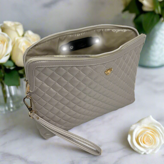 Updated Litt Makeup Case - Pearl Quilted