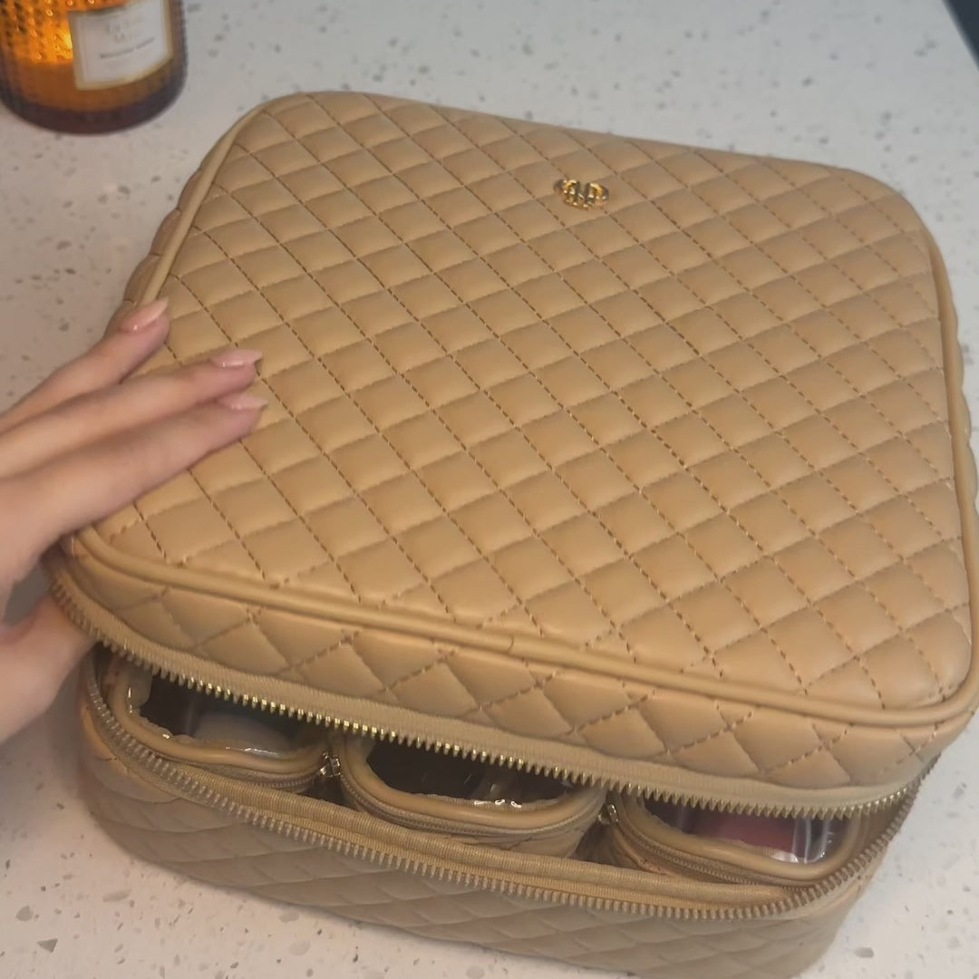 Mini Diva Makeup Case - Nude Quilted