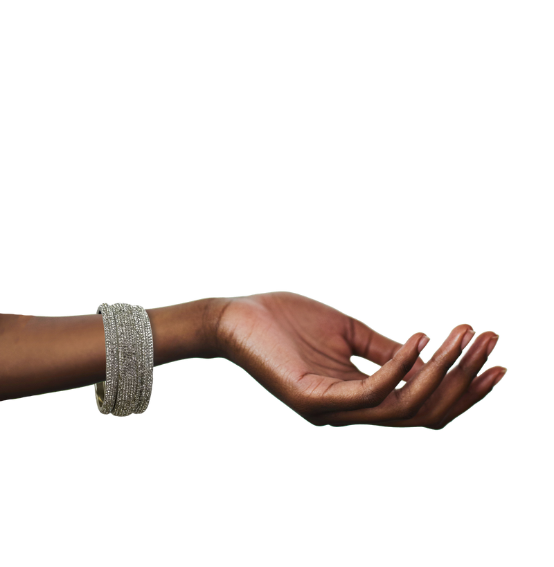 Sundar Bangles • Bollywood White Crystal