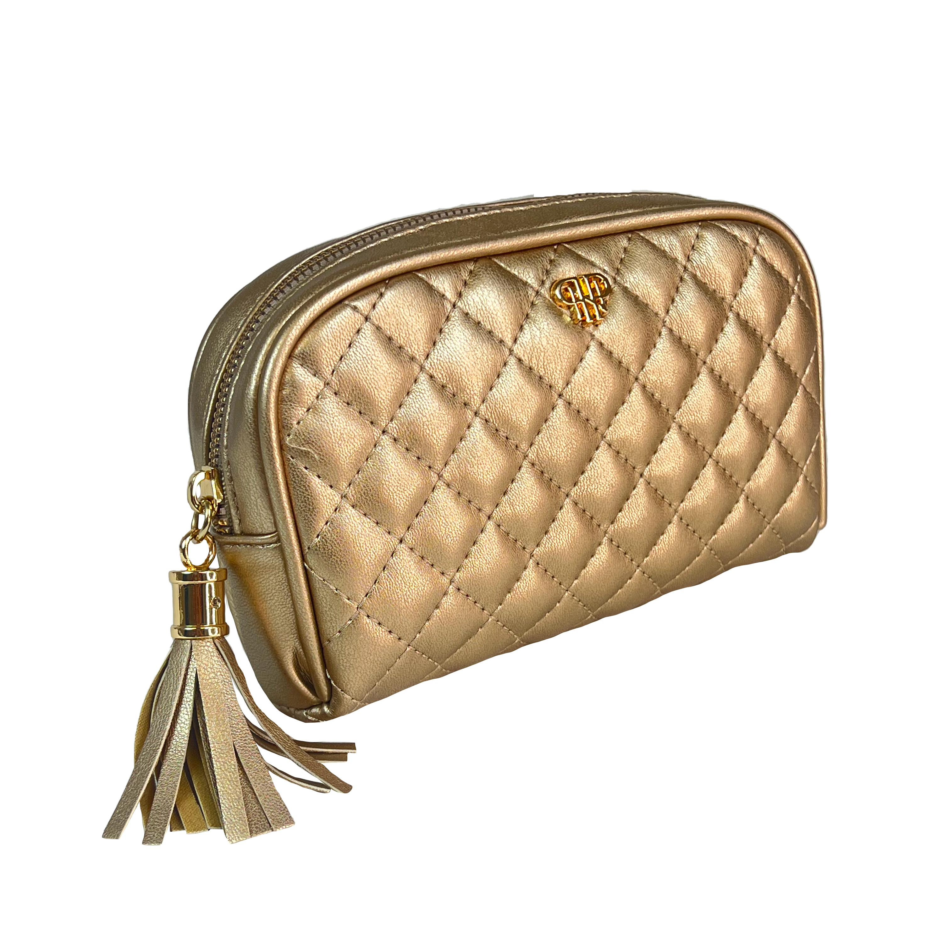 Small Makeup Bag - Gold Quilted
