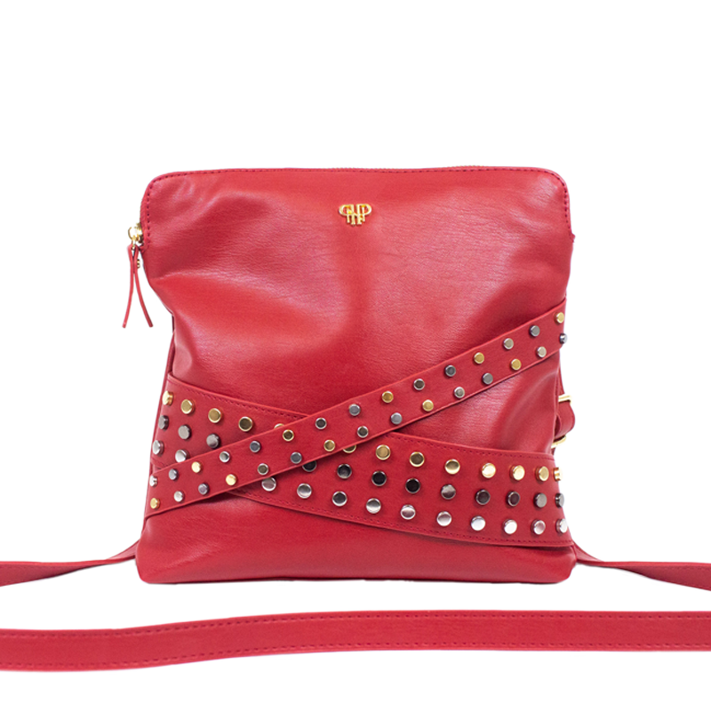 Small red nappa leather flap bag
