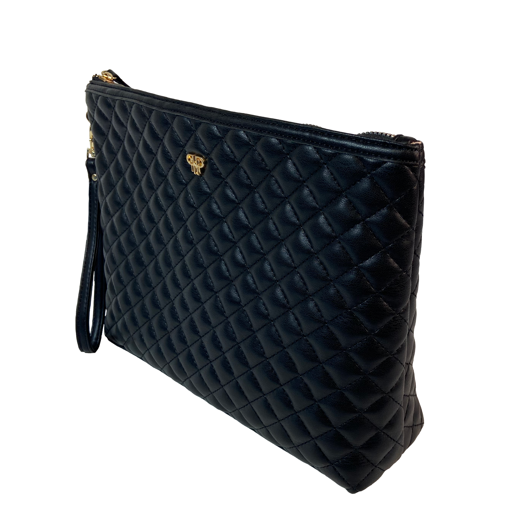Classic Small Makeup Bag - Luxe Bronze Quilted Vegan Leather – PurseN