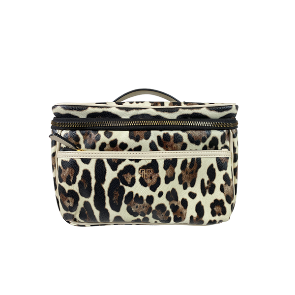 Getaway Classic Train Case - Cream Leopard