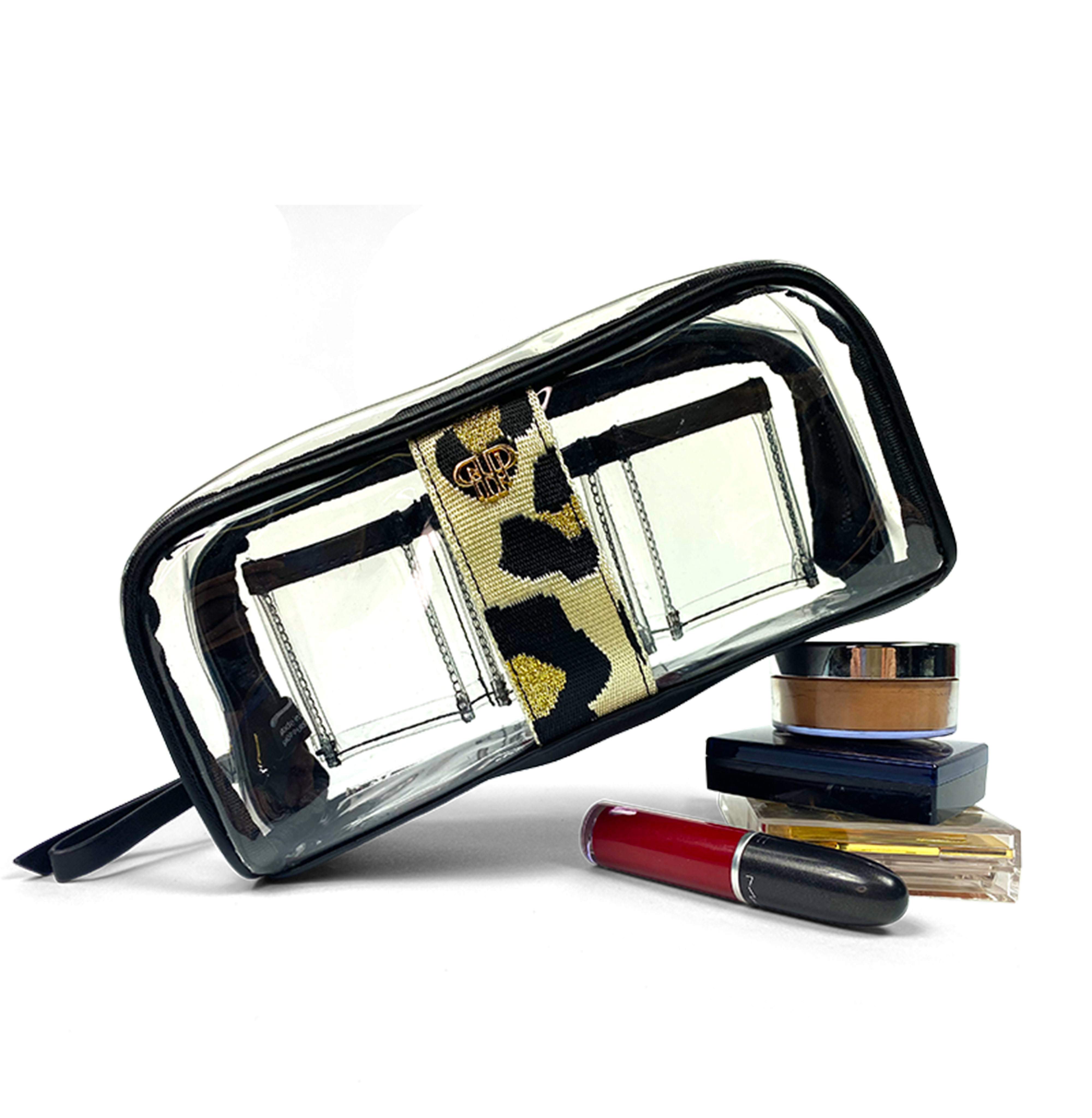 Bombshell Makeup Case -  Gold Leopard
