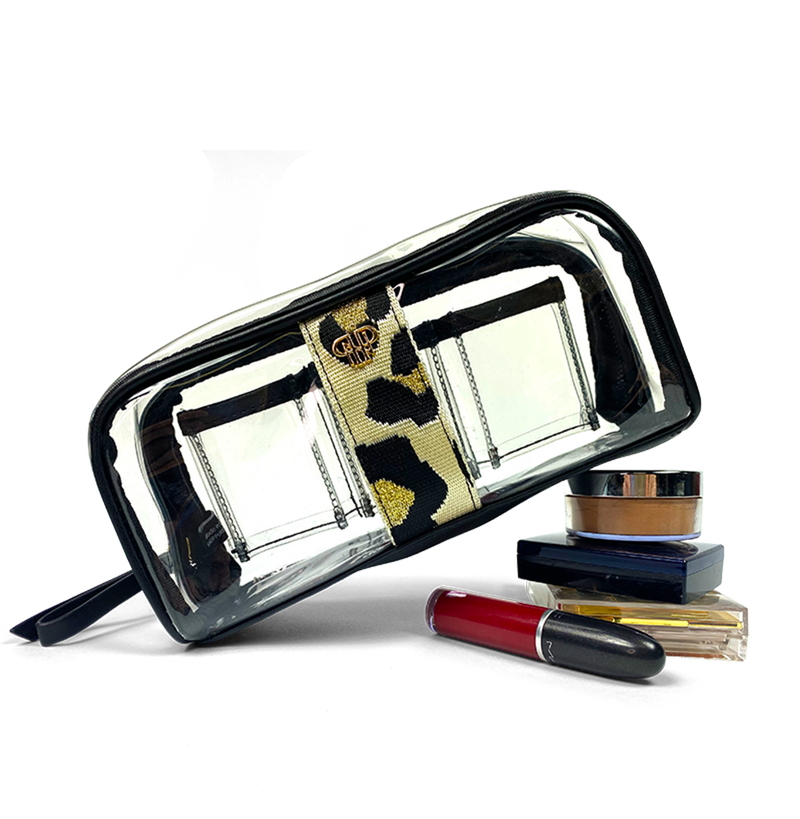 Bombshell Makeup Case -  Gold Leopard