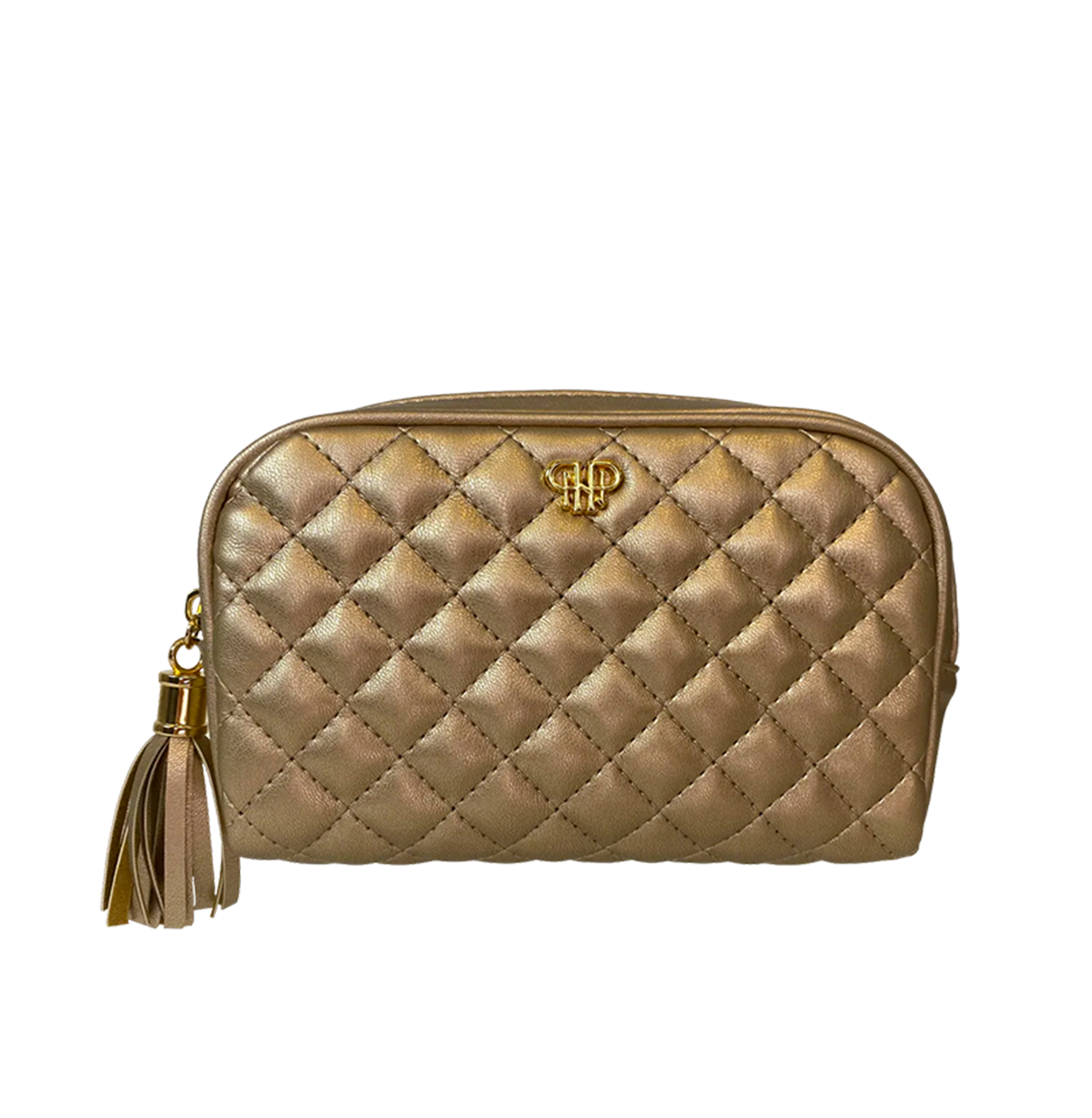 Small Makeup Bag - Gold Quilted