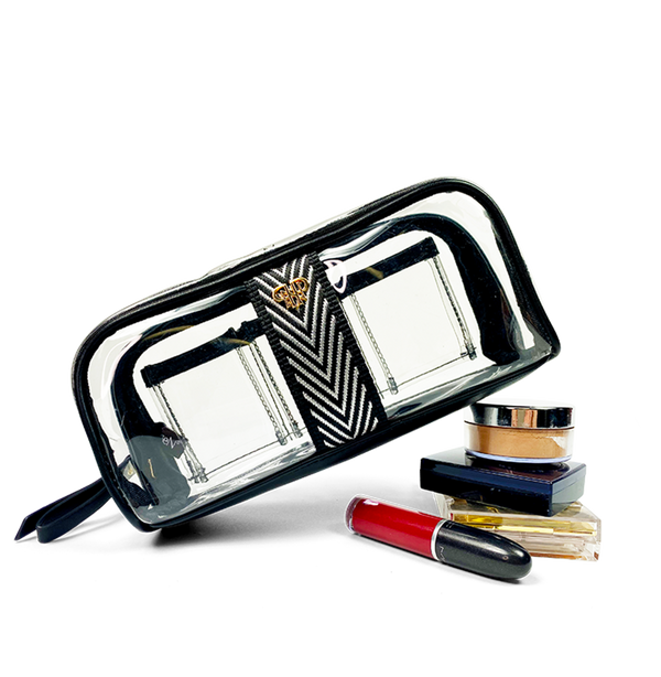 Bombshell Makeup Case -  Silver Chevron